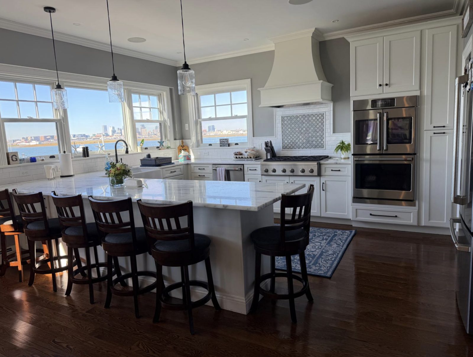 Open kitchen with water view